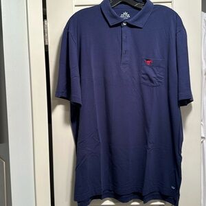 Peter Millar collegiate polo shirt. SMU  Mustang logo on left pocket